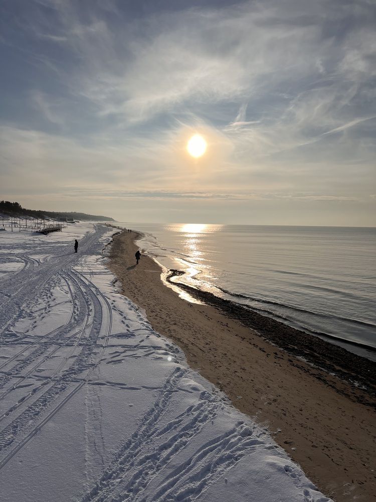 Snow, sand and water