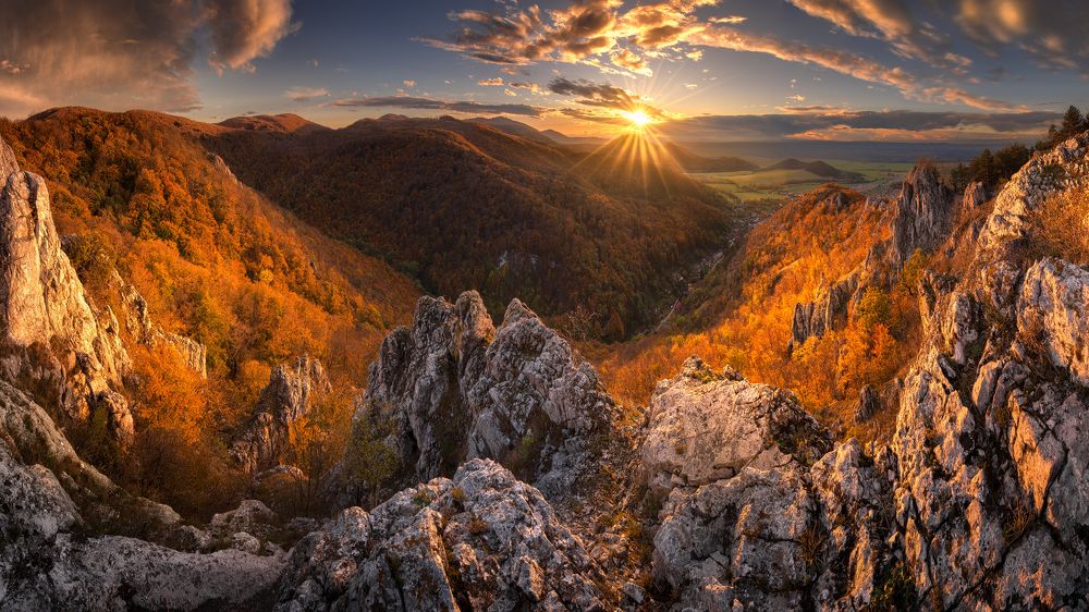 Autumn sunset on Krslenica