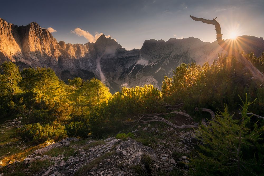 Sunset on Slemenova Spica peak