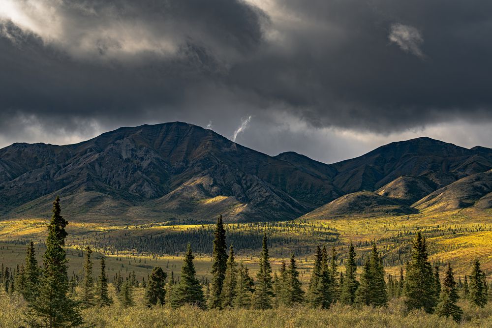Clouds and lights in Denali National Park