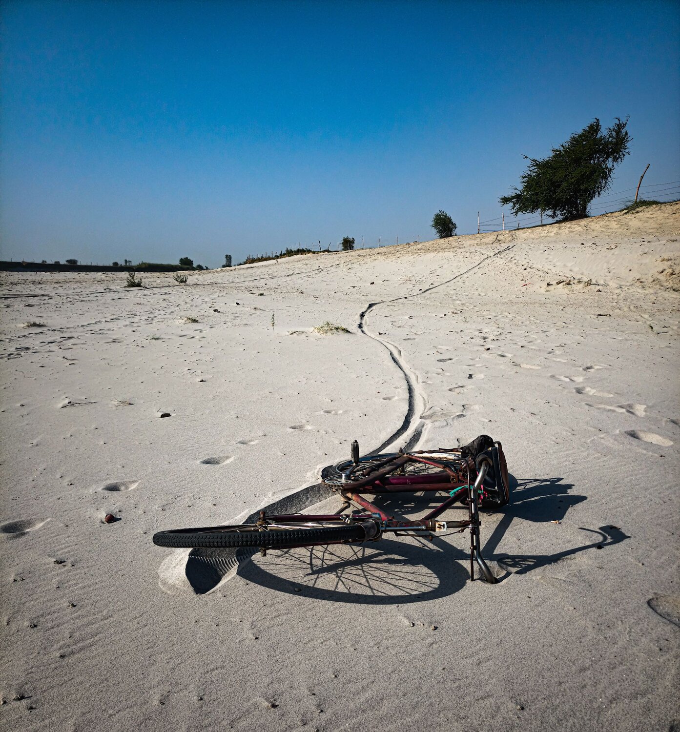 Cycle at river beach