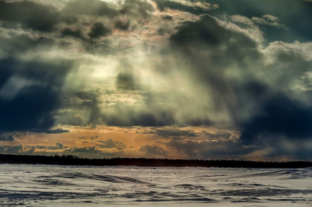 Облачный день.