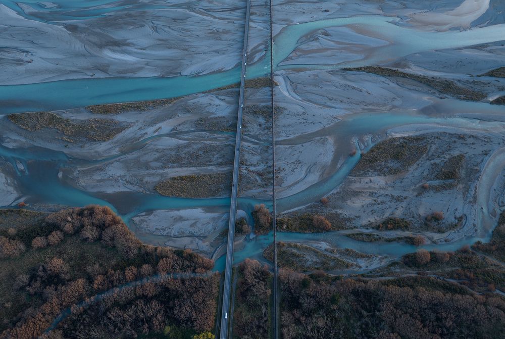Above The Rakaia Bridge New Zealand