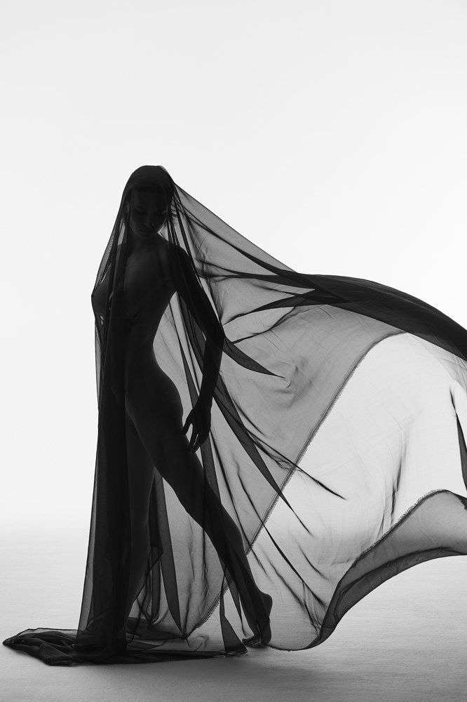 Силуэт с тканями