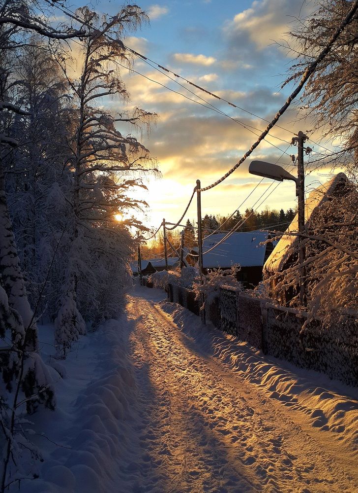 Зима в деревне.
