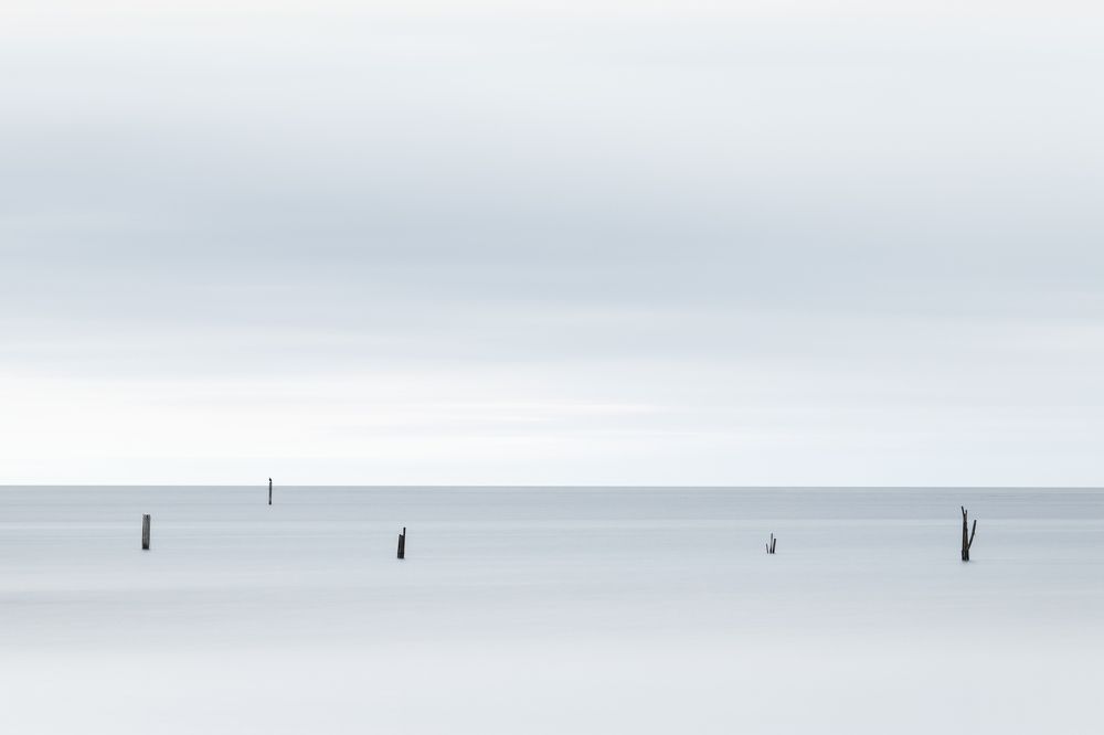 Winter morning on the beach.