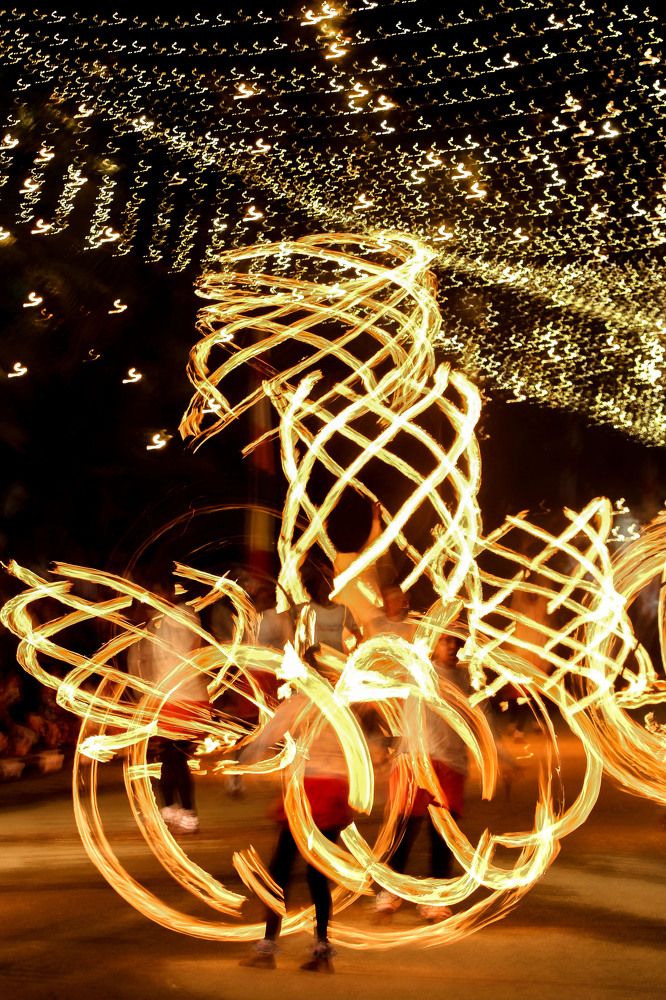 Light Painting in Street.