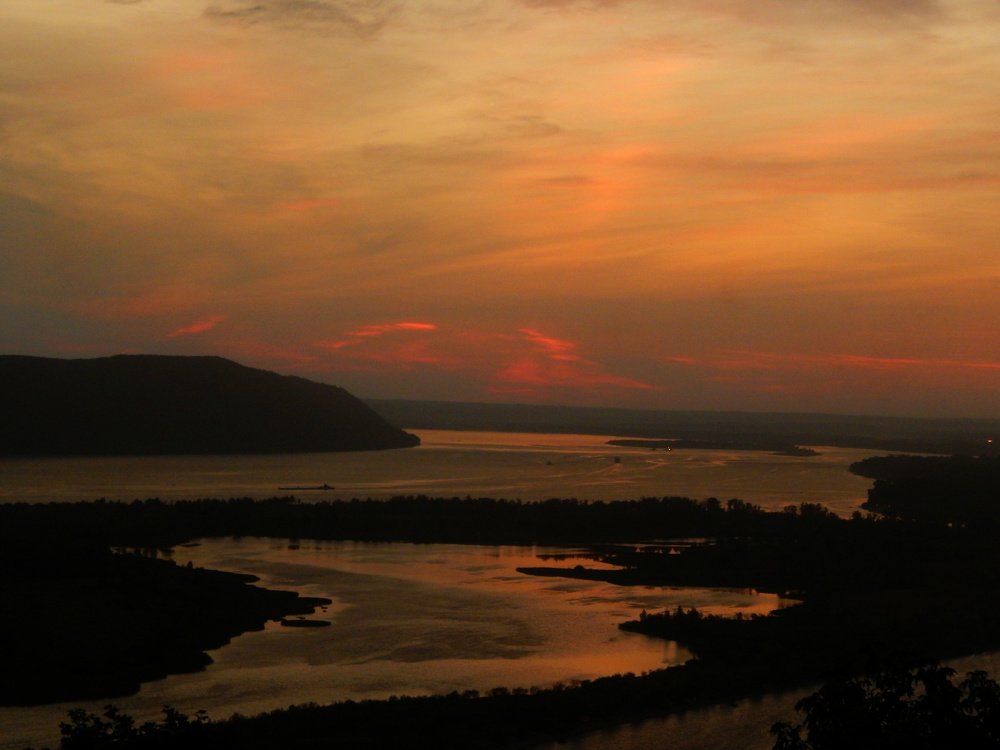 Пейзаж природы на реке Волга