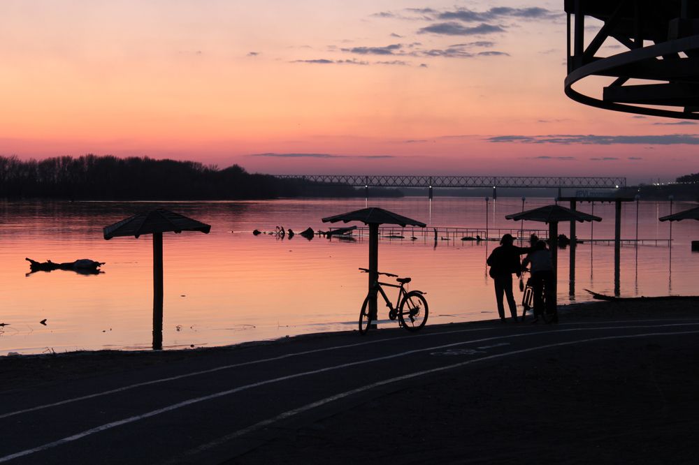 Розовый закат.