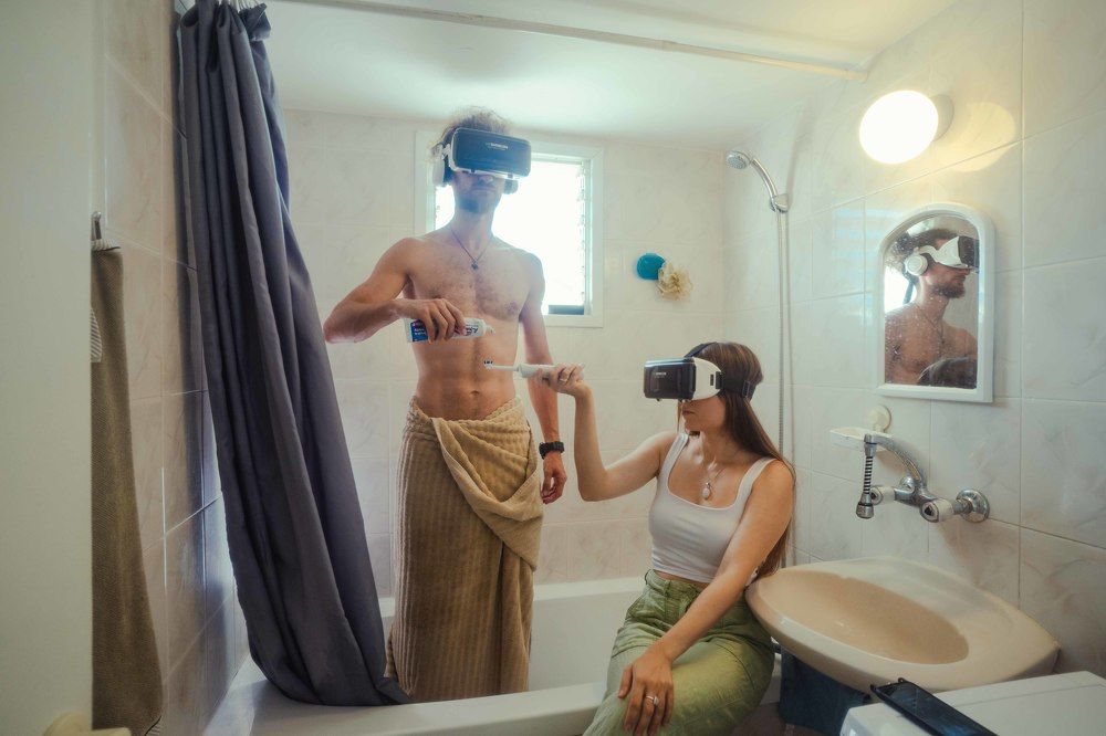 Our virtual future. In the bathroom