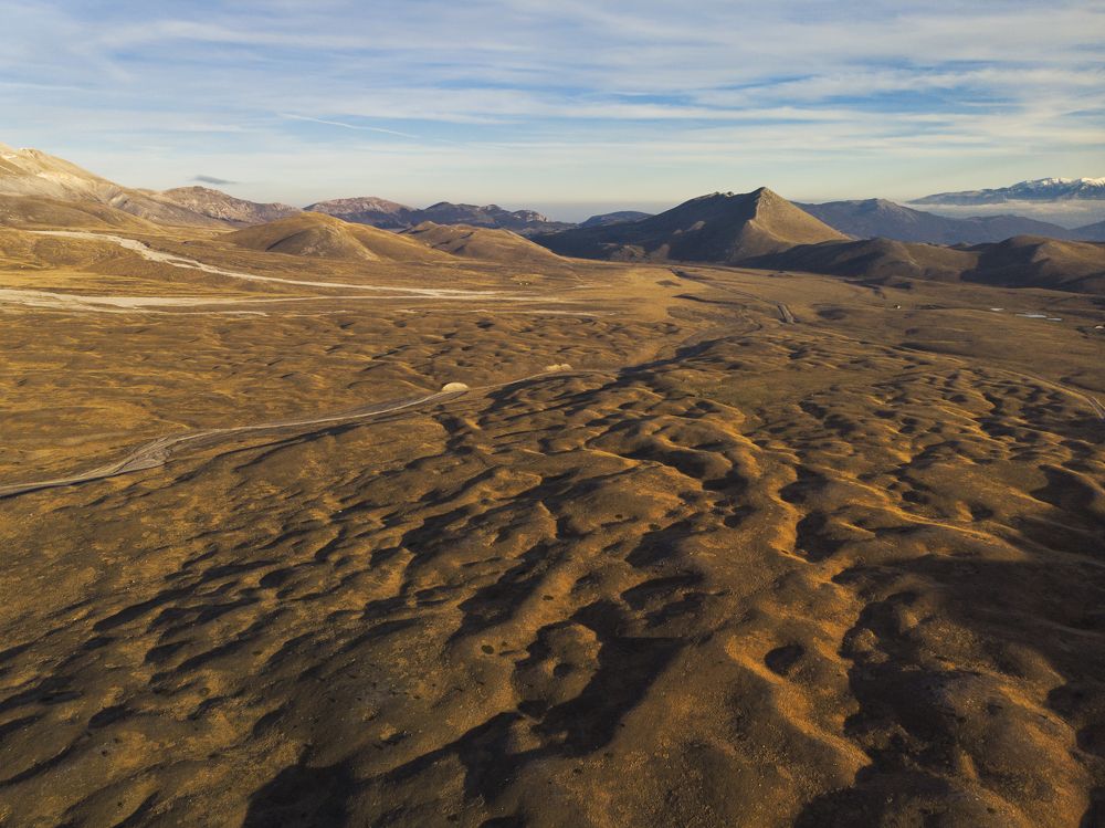 Golden hour over Campo Imperatore
