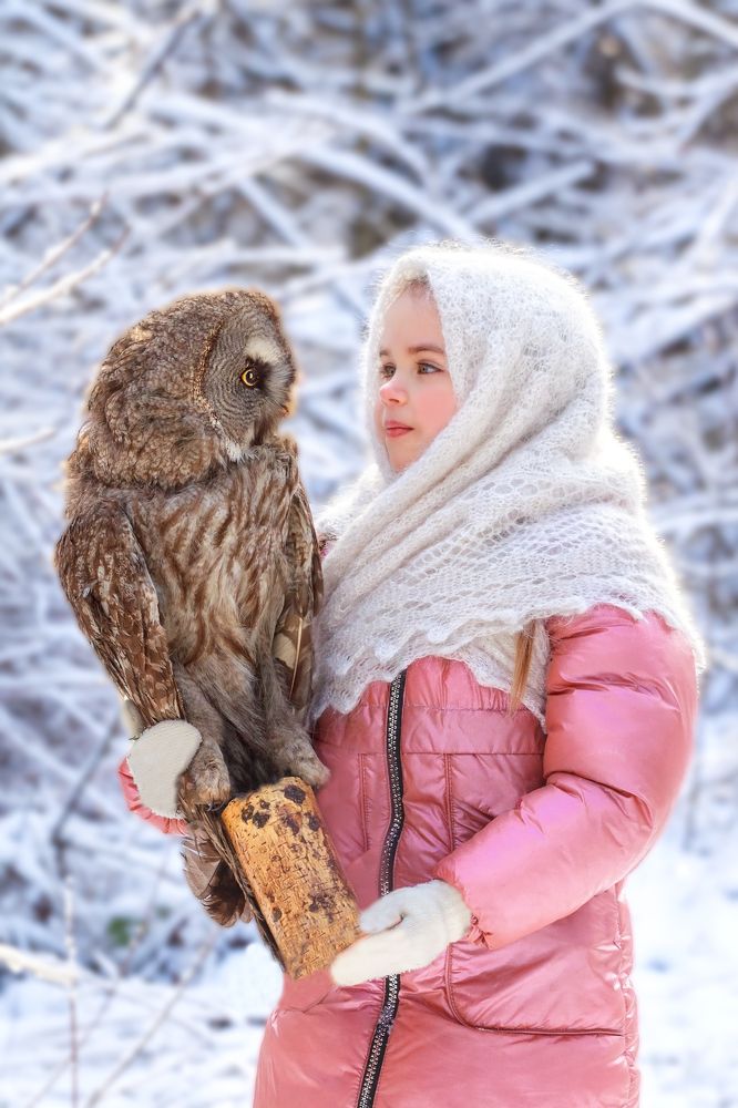 Полина и сова.