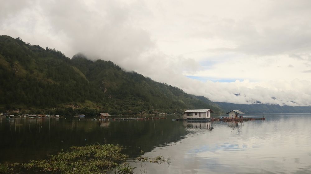 countryside in the middle of the lake