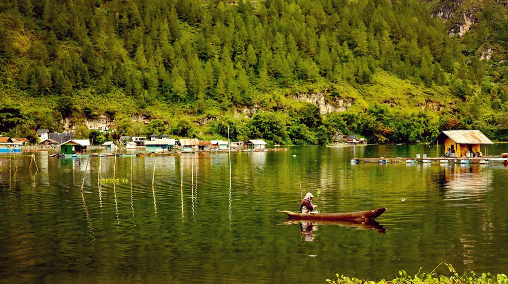 fishermen and village atmosphere in the morning
