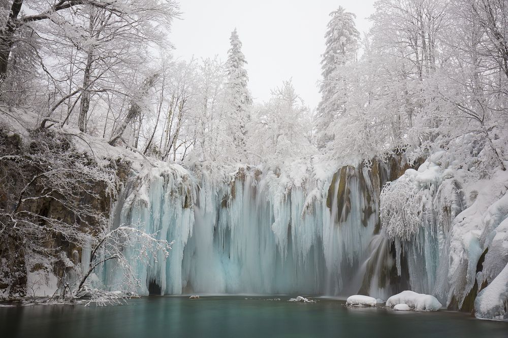 Frozen waterfall