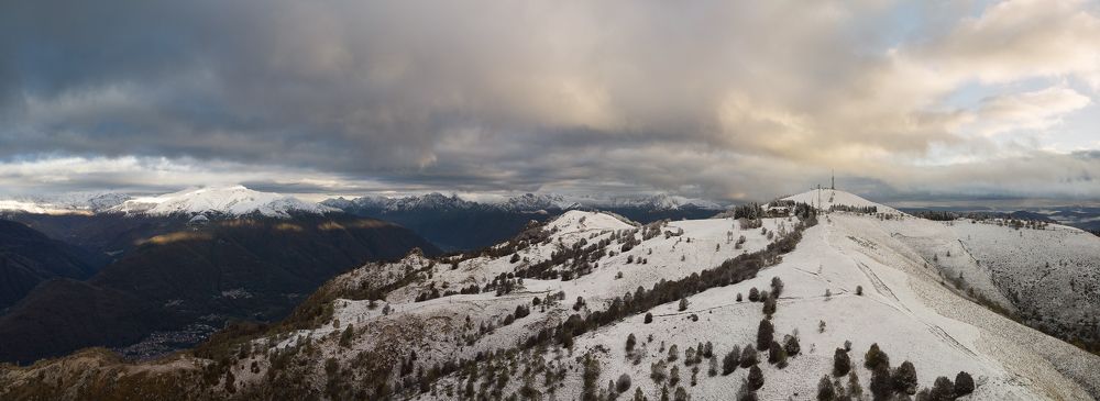 Aerial panorama of Alps