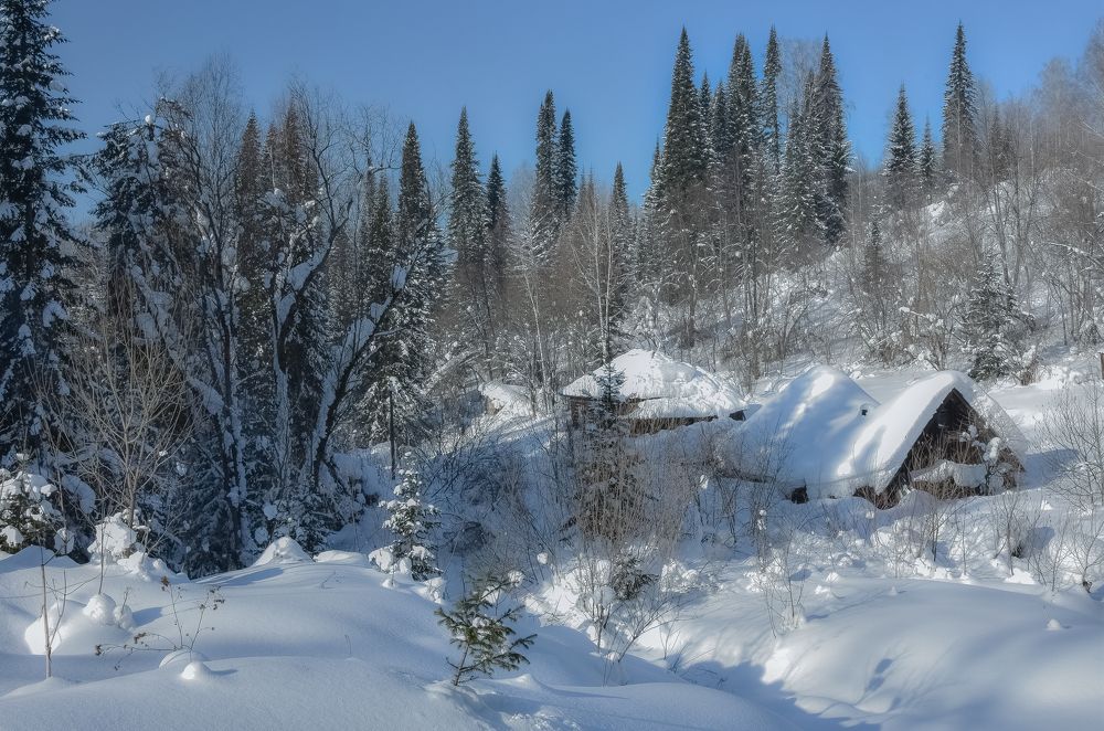 Деревня зимой