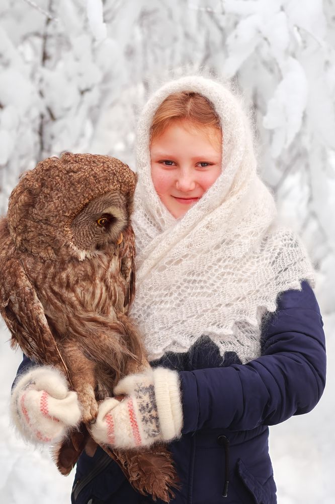 Настя и сова.
