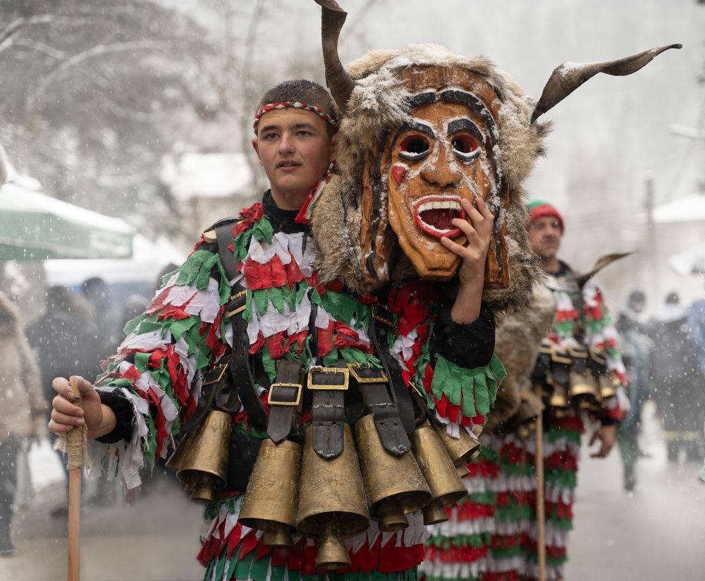 Surva-festival in Bulgaria, the man and the mask
