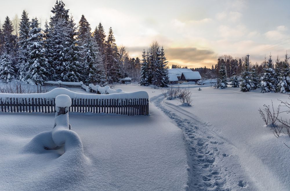 Зима в деревне...