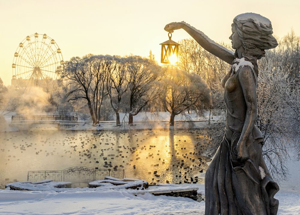 Морозное утро в парке