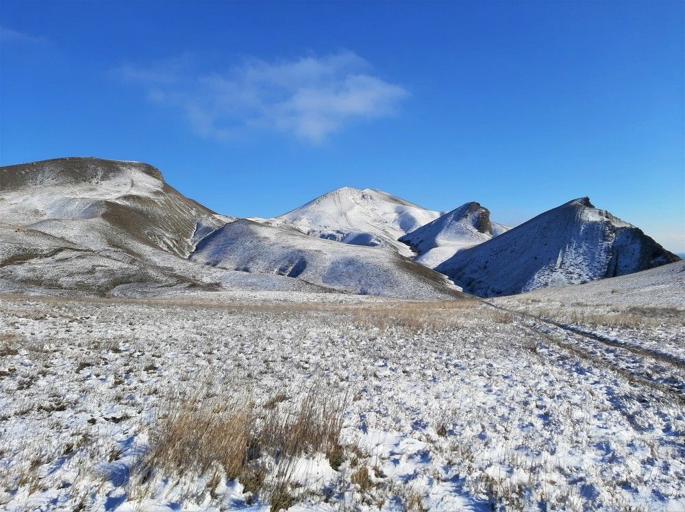 Снежные вершины хребта Джан-Кутаран