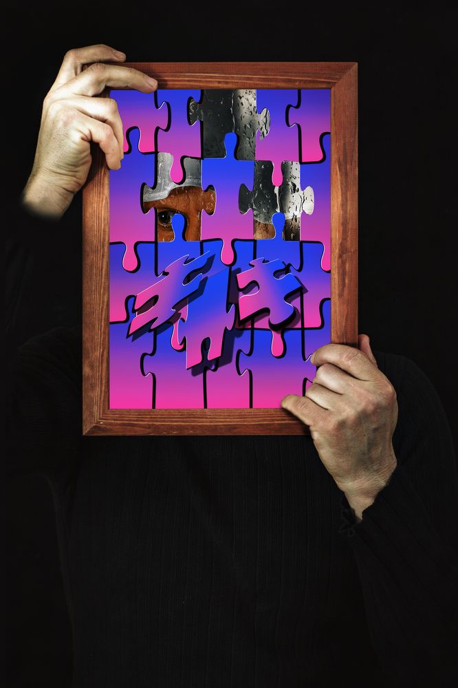 Портрет из пазлов.
