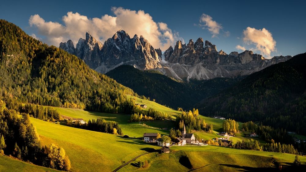Autumn sunset at Santa Maddalena