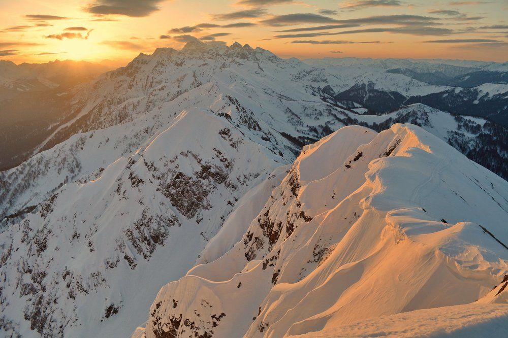 Рассвет в горах Кавказа