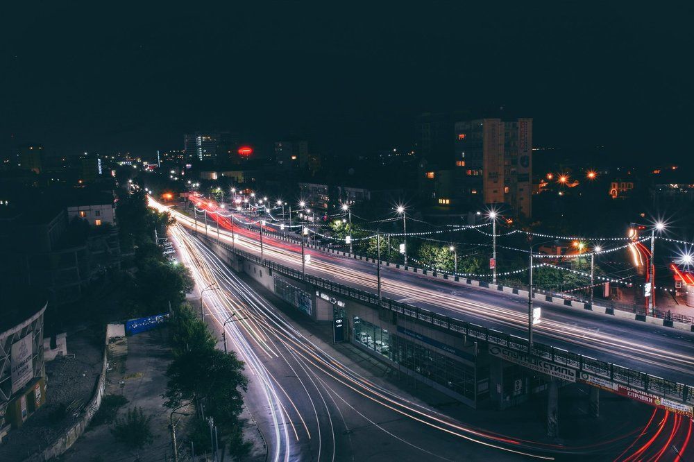 ночные огни Махачкалы