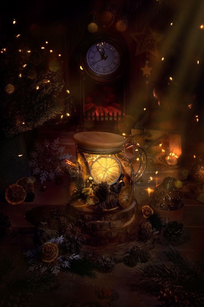 Чайные ингредиенты для Рождественской ночи.