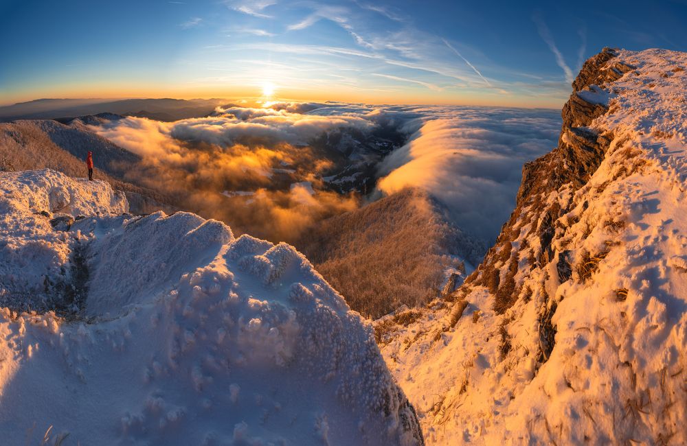 Sunset over Slovak landscape