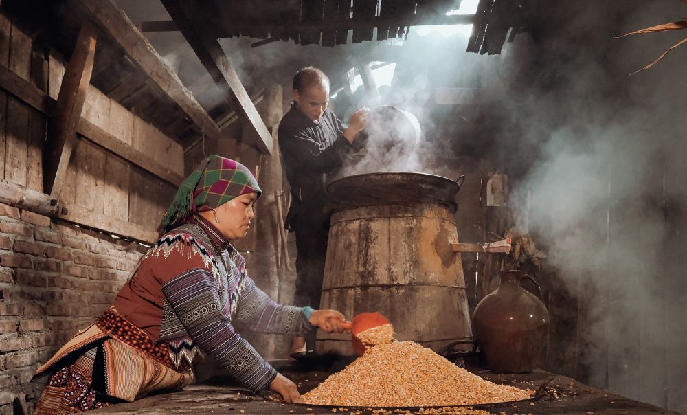Making Bac Ha corn wine