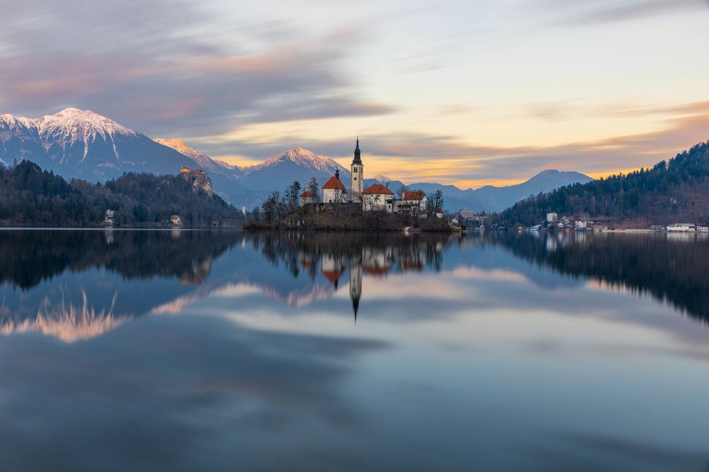 Curch Lake Bled Slovenia
