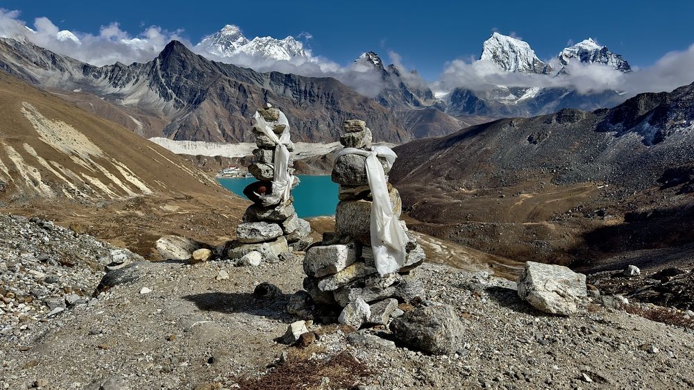 Панорама на Гокио и Эверест.