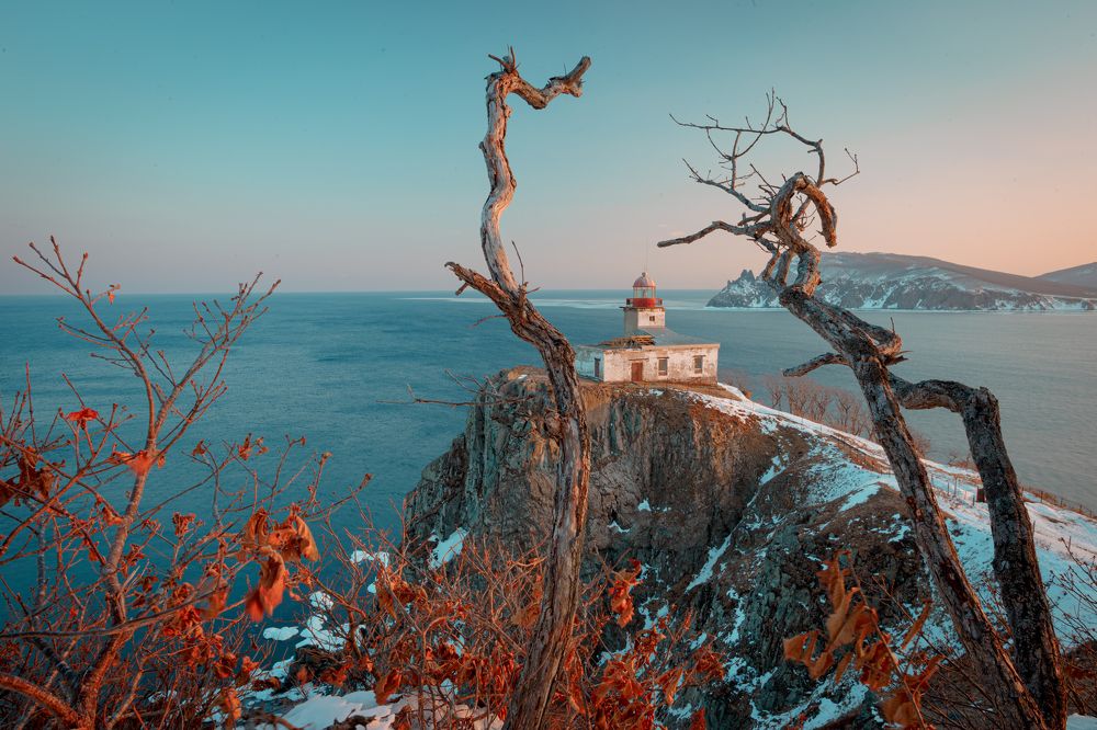 Sunset yacht at Cape Baluzek...