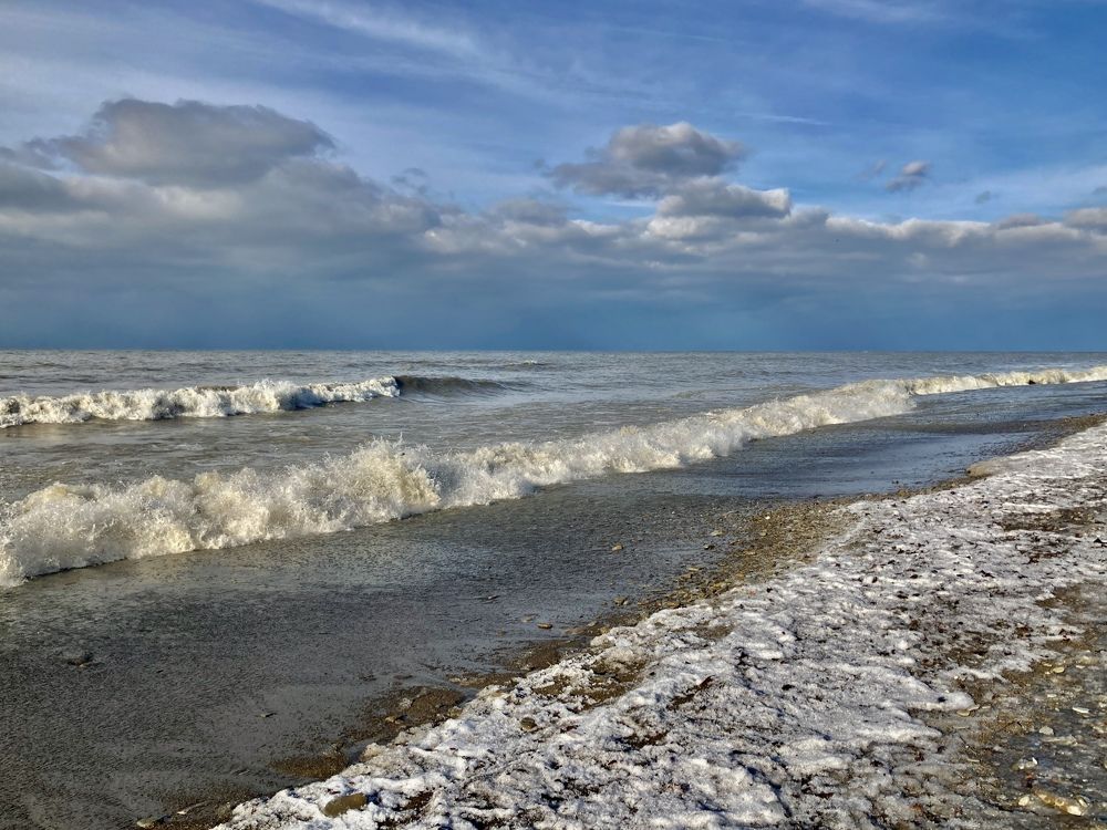 Winter Storm Waves on Lake Erie at Barcelona Beach in Westfield, N.Y.