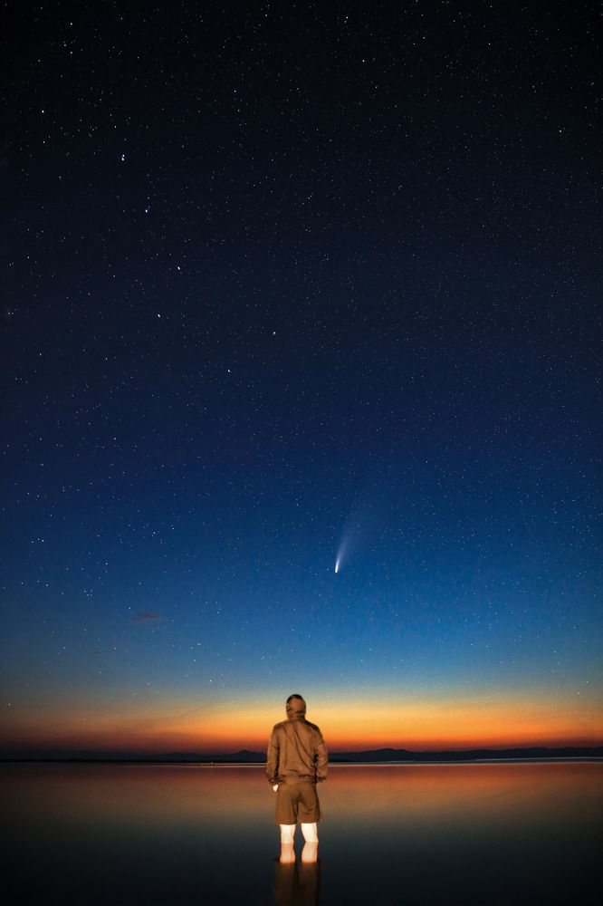 Evening at a big lake in Mongolia.