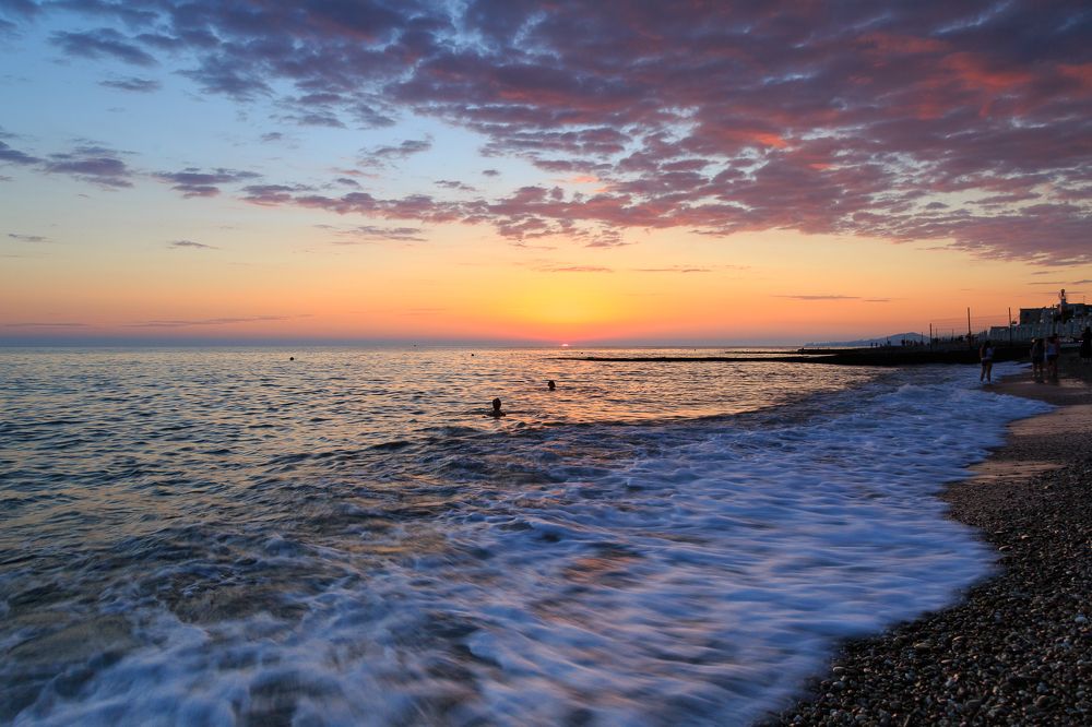 Закат в море