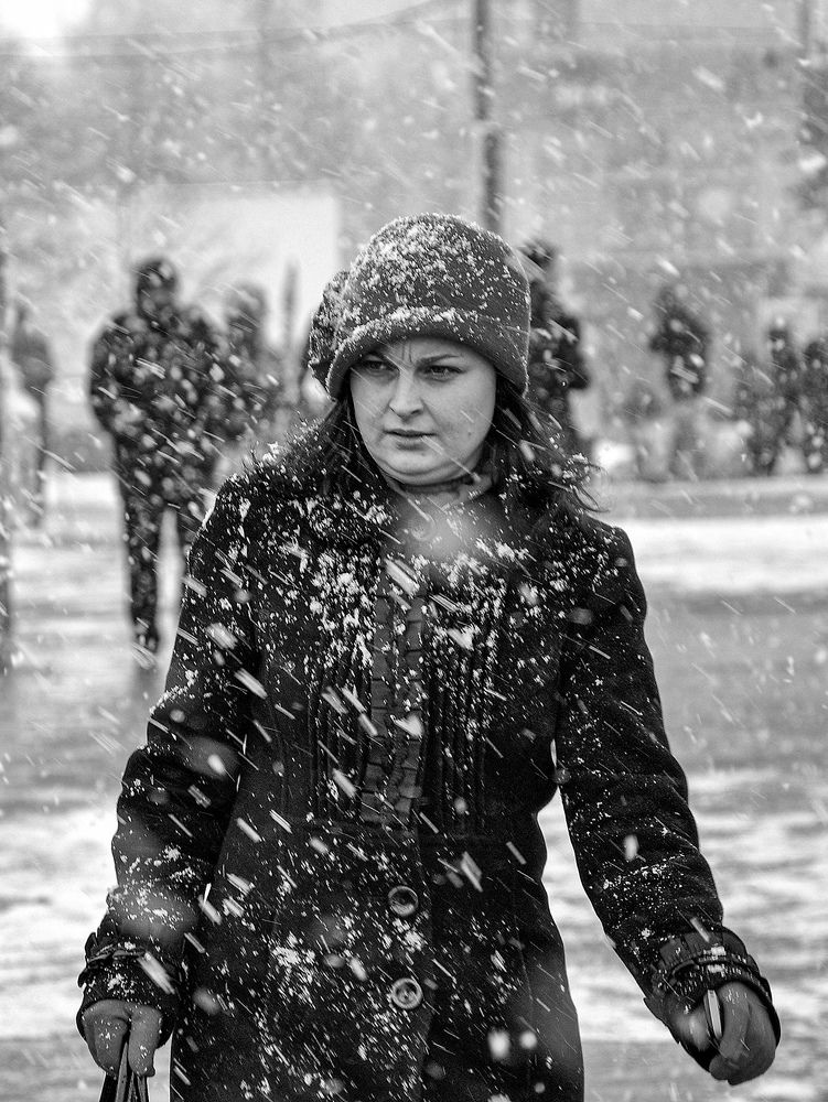 На московских заснеженных улицах...