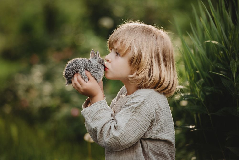 Aleksander and her little rabbit
