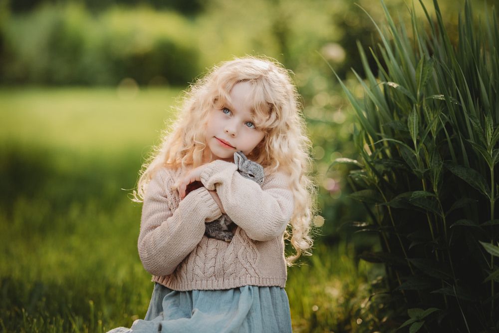 Juliette and her little rabbit