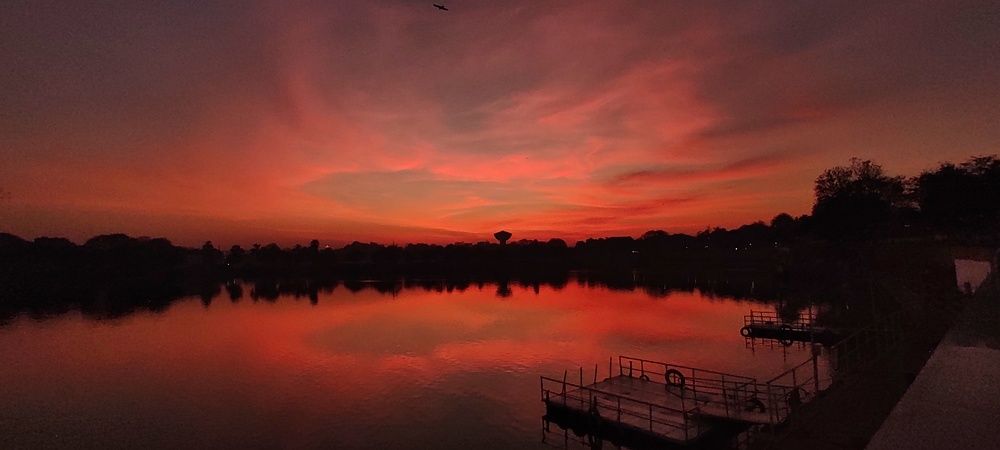 Cold pink winter morning