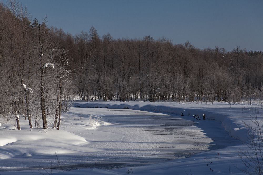 Речка зимой