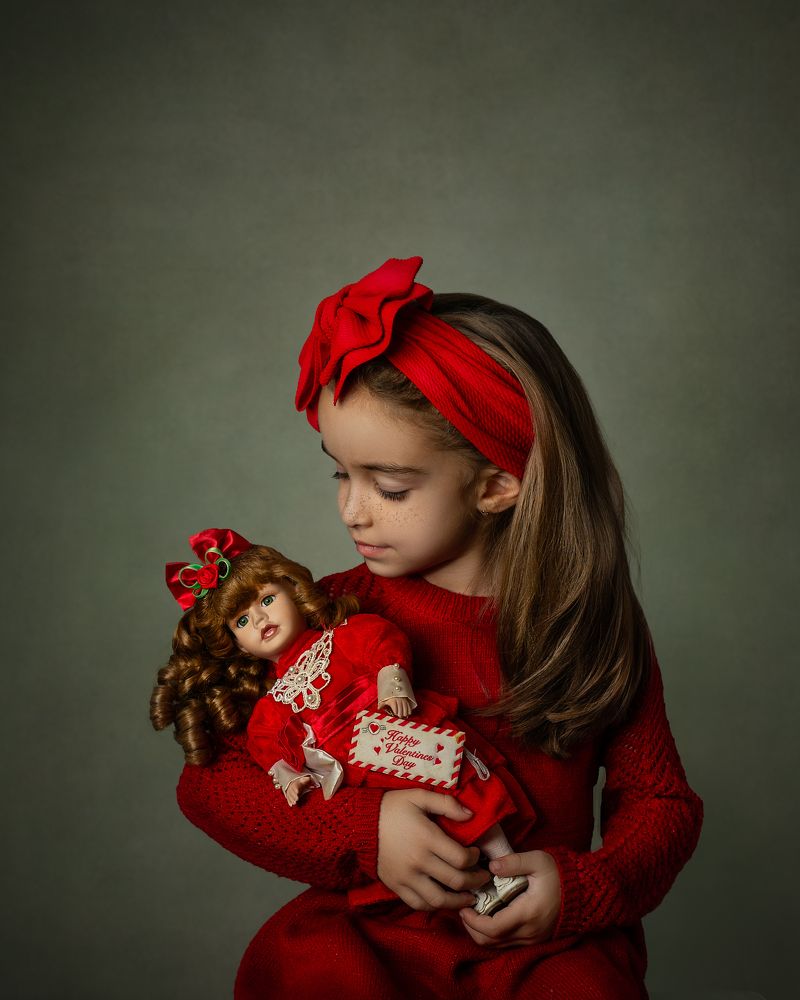 Playing with her doll