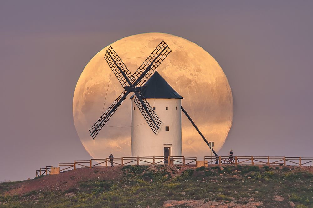 The full moon appears