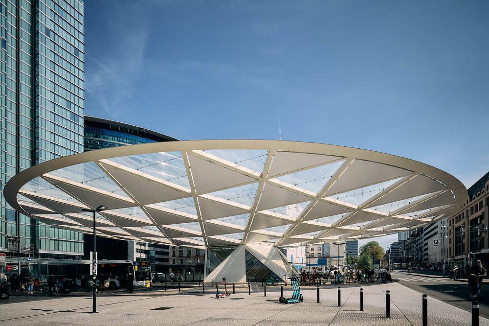 The large awning on the place Rogier - Brussels, Belgium