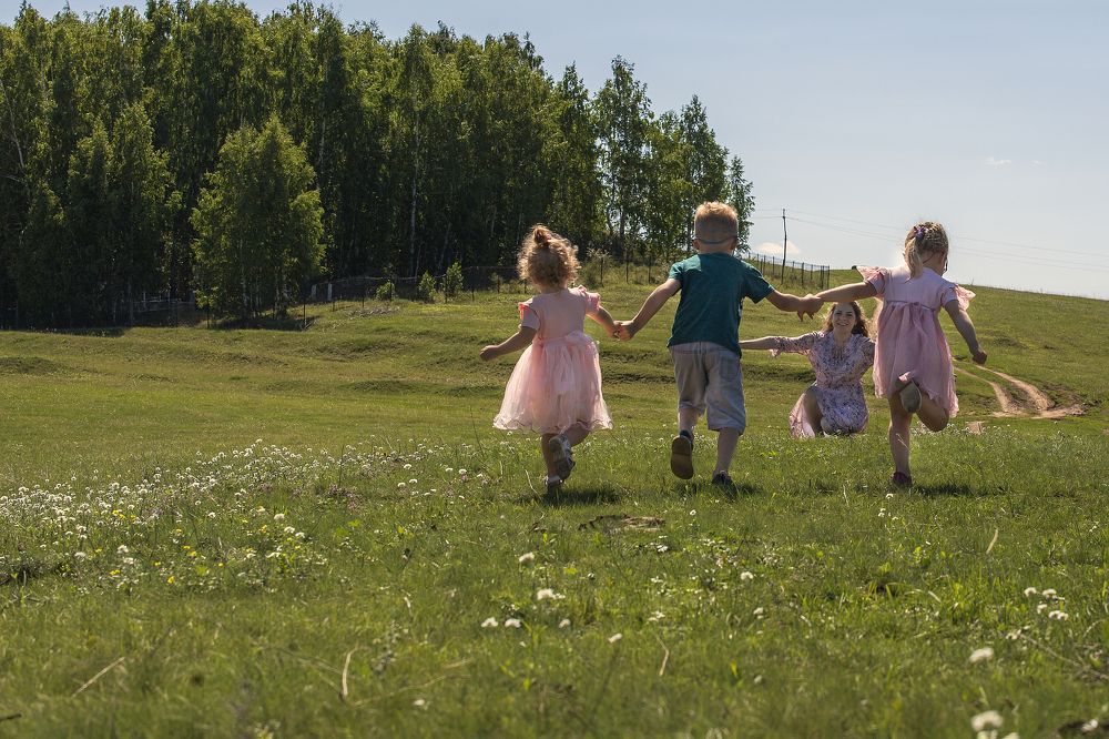 На прогулке с мамой