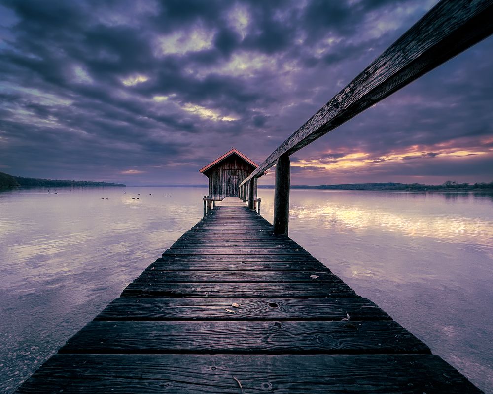 Cold sunset on Ammersee