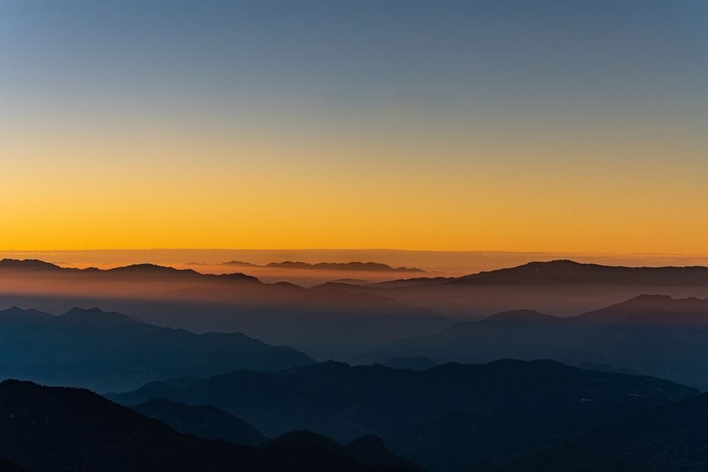 Sunrise landscape of uttarakhand